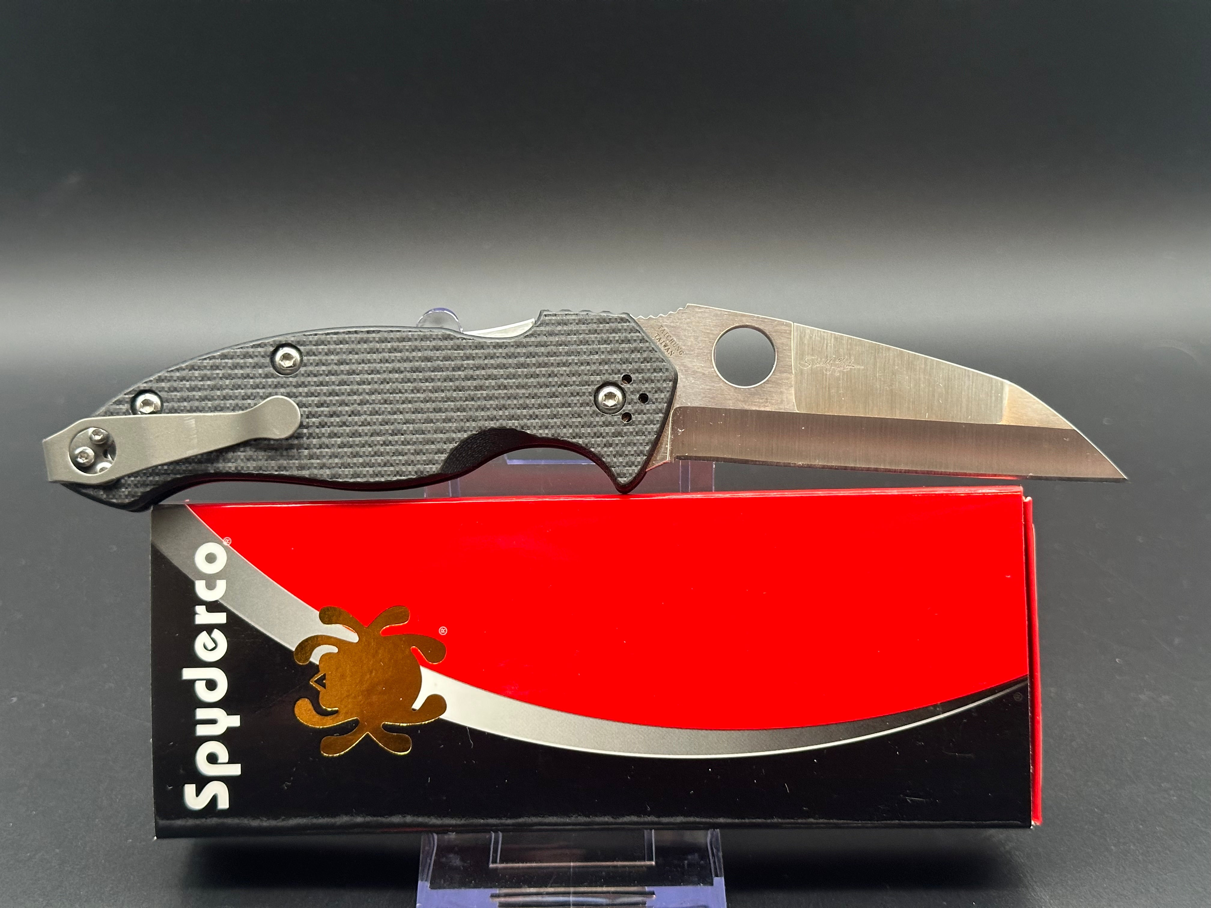 Spyderco Canis Folding Knife with Compression Lock - Carbon Fiber/G10 Handle, 3.36