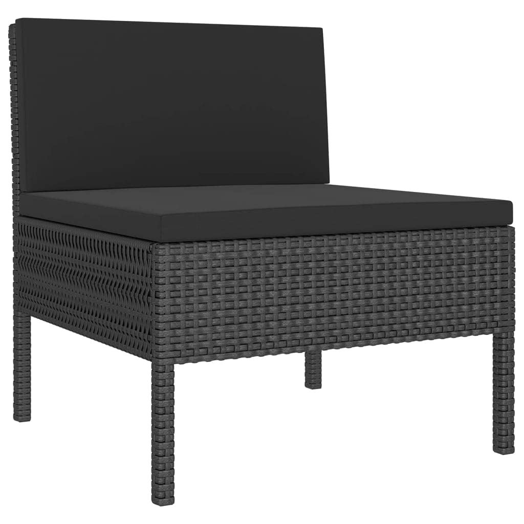8-Piece Patio Lounge Set with Cushions - Black Poly Rattan Outdoor Sofa Furniture for Garden, Backyard, Balcony & Terrace - Perfect for Relaxing, Entertaining & Lounging in Your Outdoor Space