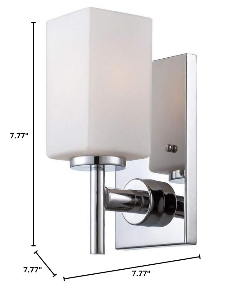 Designers Fountain Dakota 1-Light Wall Sconce in Chrome Finish - Modern Bathroom Vanity Lighting for Bedroom, Hallway & Entryway (Model 6731-CH)