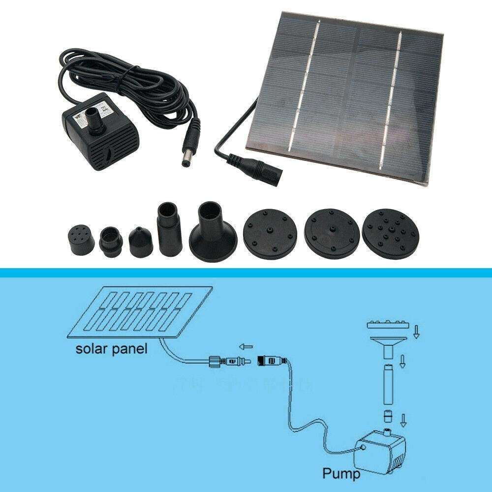 Solar Powered Water Pump Fountain Kit - Outdoor Bird Bath, Small Pond, Garden & Fish Tank Fountain with Solar Panel - Perfect for Patio, Backyard & Garden Decor