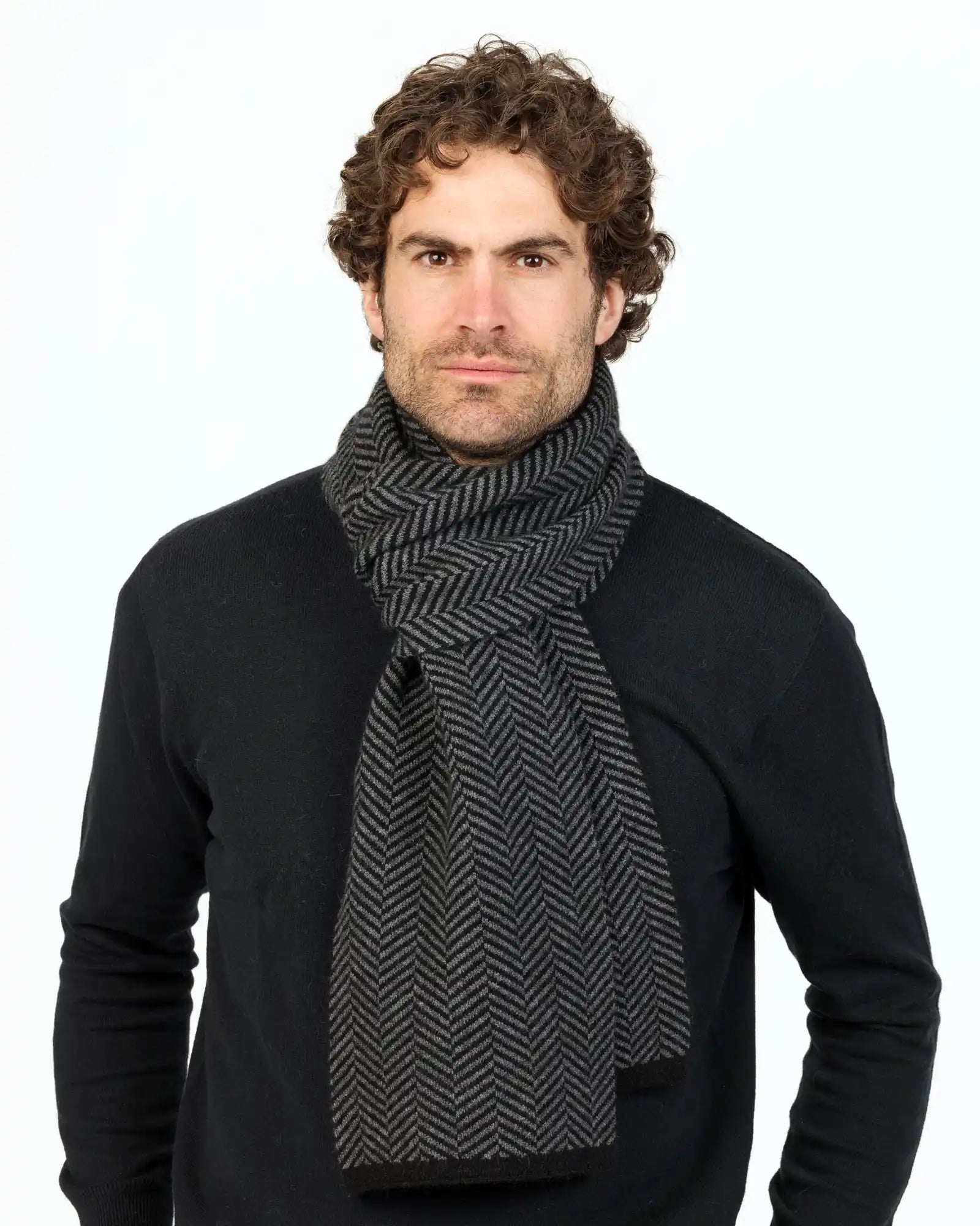 Stylish Black Parquet Scarf NX893 - Soft & Warm Winter Fashion Accessory for Women & Men | Perfect for Cold Weather, Office, and Outdoor Activities