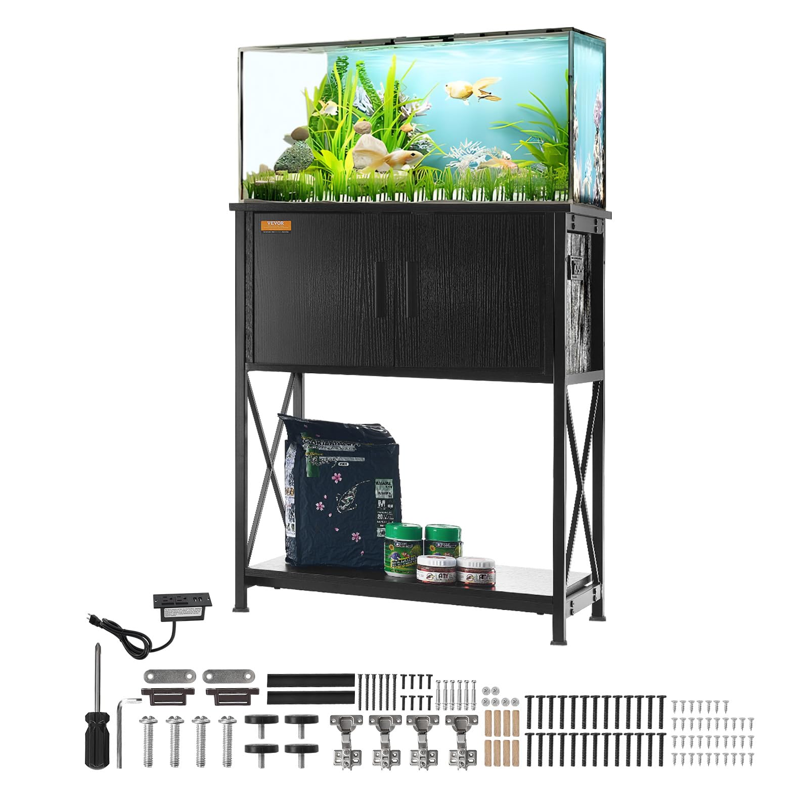 VEVOR 20 Gallon Aquarium Stand - Heavy Duty Steel & MDF Fish Tank Stand for Reptiles & Turtles (25.6