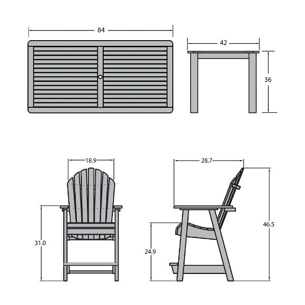 Muskoka 7-Piece Counter Bistro Dining Set - Patio Bar Height Table & Stools for Outdoor Entertaining & Small Space Dining