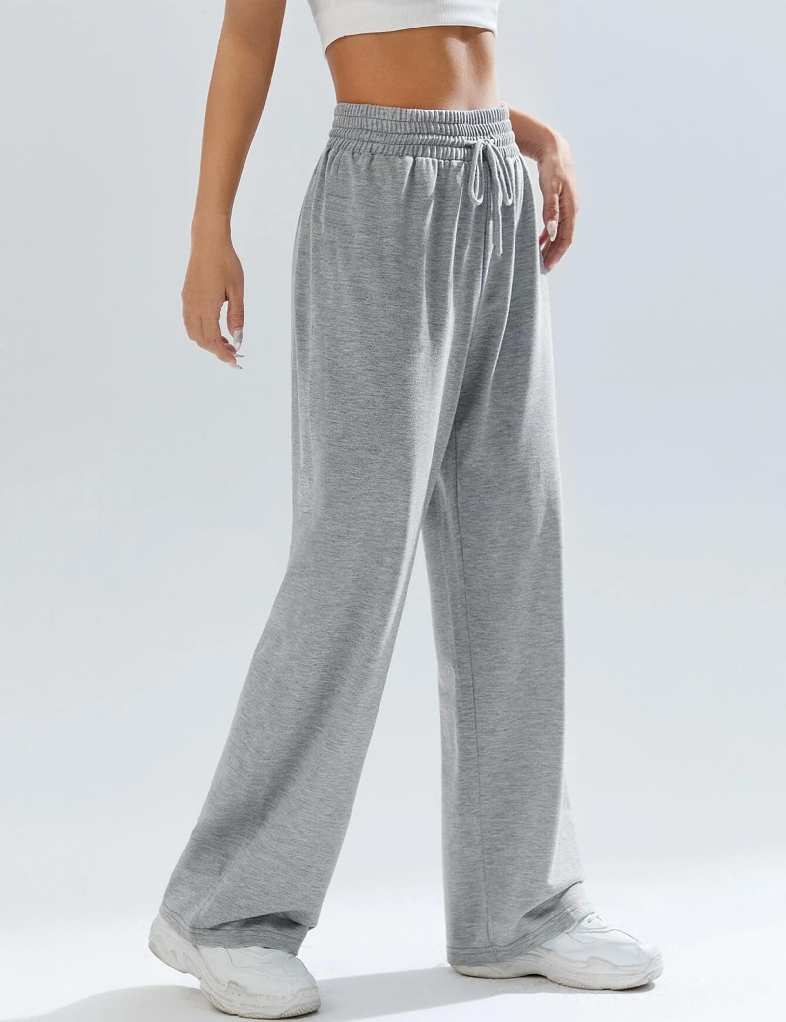 Kiench Women's High Waisted Straight Leg Sweatpants - Baggy Joggers with Drawstring for Teens & Girls | Casual Lounge Wear, Yoga Pants, Running, Workout & Street Fashion