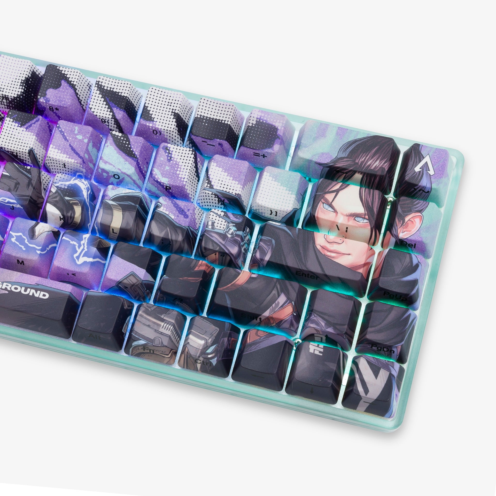 Apex Legends™ Higround Basecamp 65+ Mechanical Gaming Keyboard - Wraith Edition | Compact 65% Layout, RGB Backlit, Wired USB-C | Perfect for FPS Gaming & Esports Tournaments