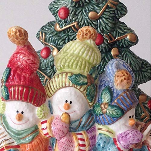 Fitz and Floyd Snowman Jamboree Holiday Card and Napkin Holder - Christmas Table Decor for Parties, Dinner & Festive Home Decorations
