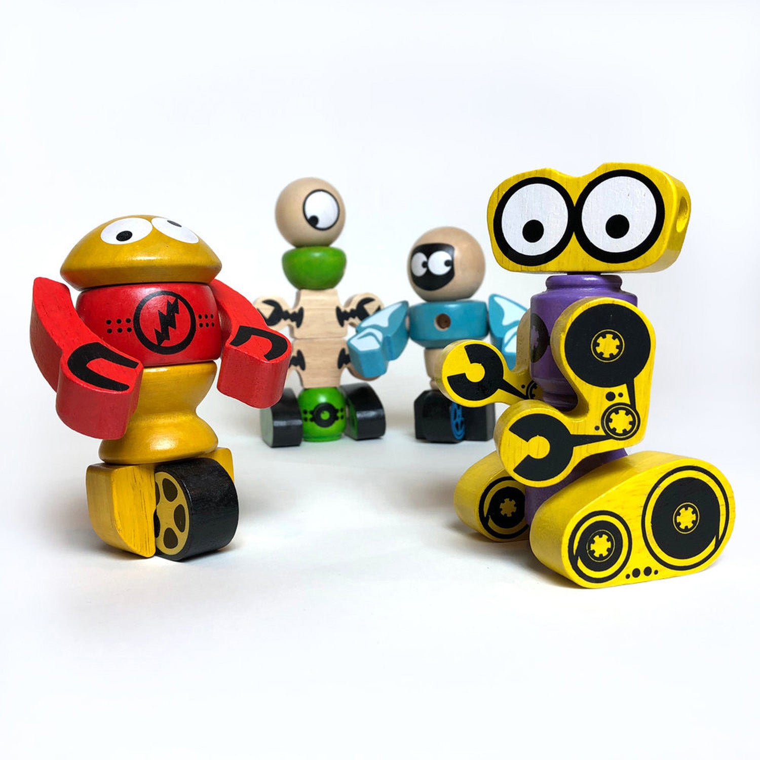 BeginAgain Tinker Totter Robots - Wooden Balancing Toy for Kids Ages 3+, STEM Learning Educational Game for Toddlers - Perfect for Birthday Gifts & Classroom Activities