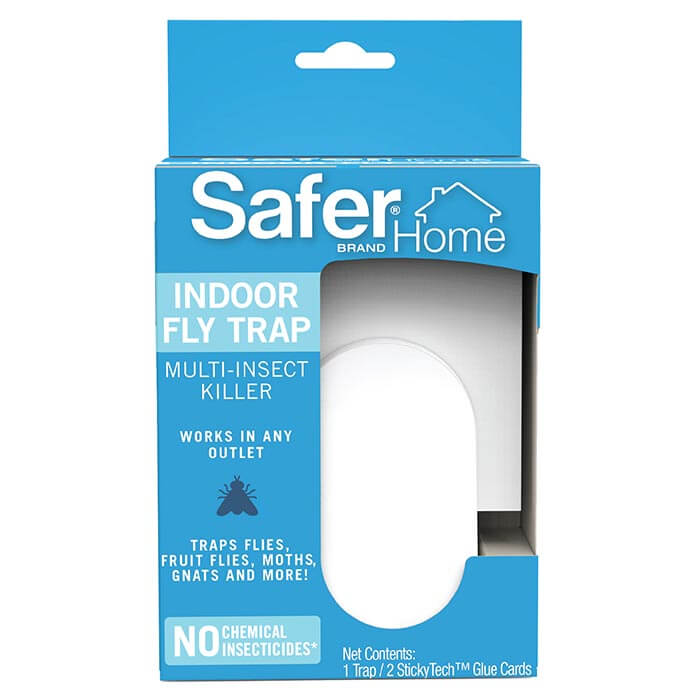 Safer Home Indoor Plug-In Fly Trap - Effective Insect Catcher for House, Kitchen, Bedroom - Non-Toxic & Odor-Free Pest Control Solution for Home & Office Use