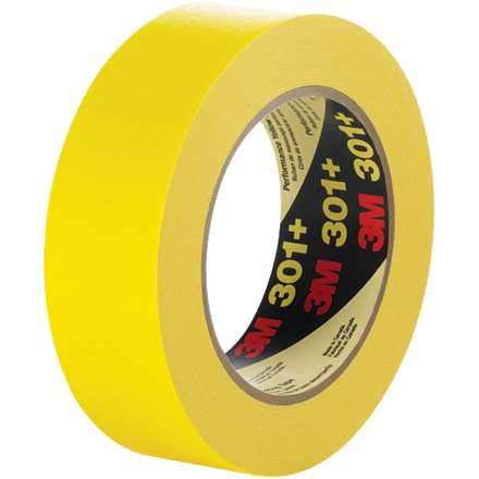3M 301+ High-Performance Masking Tape - 1 1/2 Inch x 60 Yards, 6.3 Mil Thickness - 24 Rolls per Case - Ideal for Painting, DIY Projects, and Home Improvement