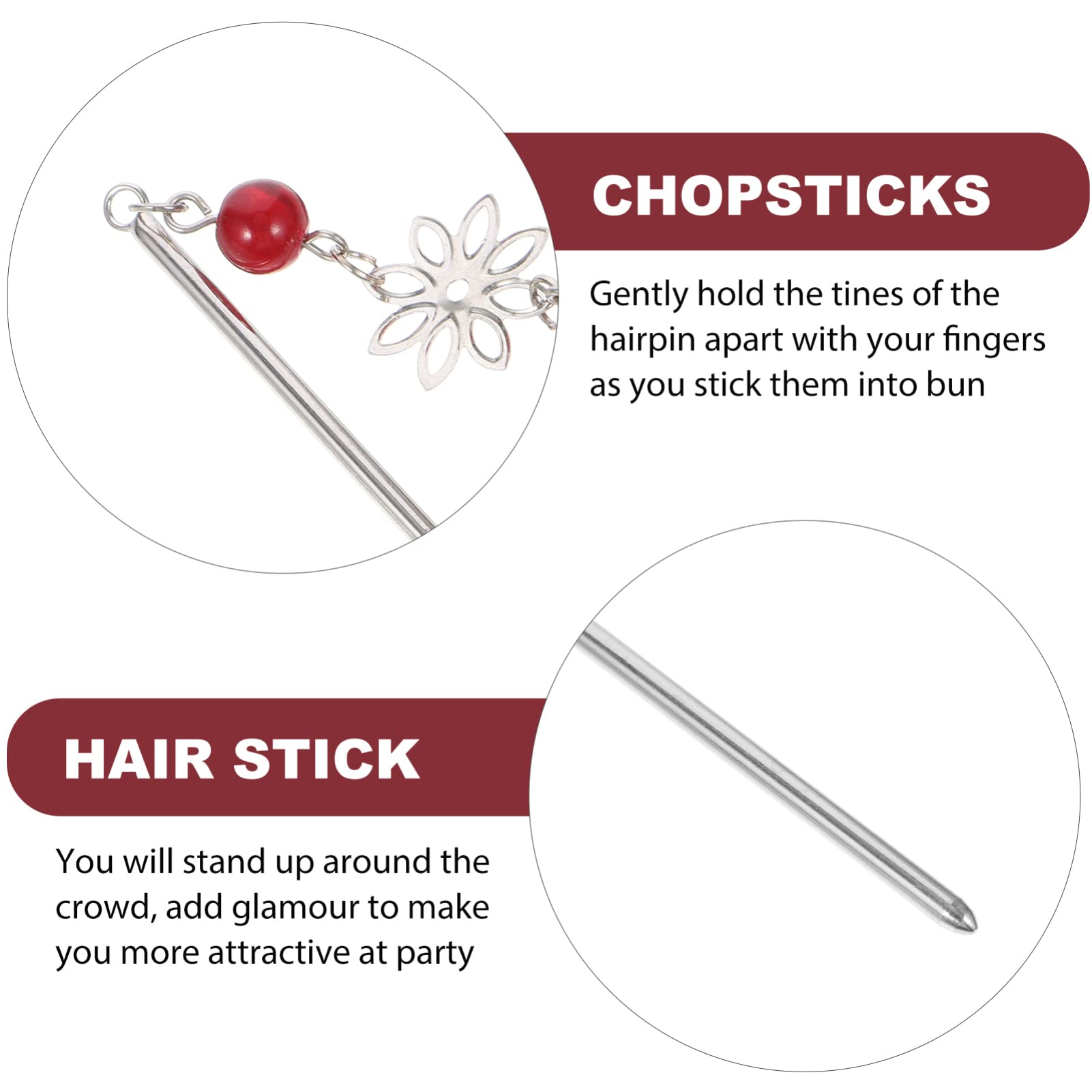 Cherry Blossom Hair Stick - Japanese Hair Chopsticks for Women, Hair Fork & Accessories - Perfect for Updos, Buns & Special Occasions