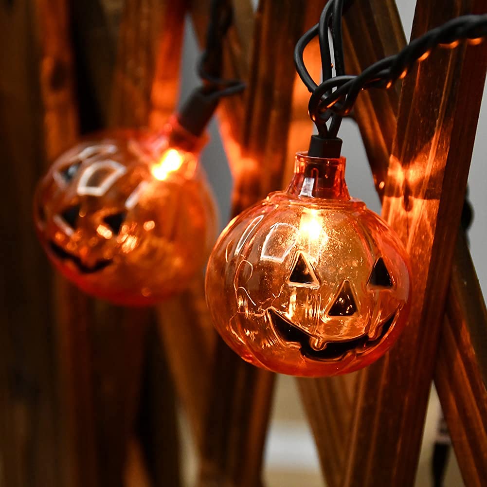 8.5FT LED String Lights with 14 Bulbs - Waterproof Outdoor Halloween Lights for Pumpkin Decor, Haunted House, Carnival & Masquerade Party | Perfect for Patio, Garden, Yard & Indoor Decorations