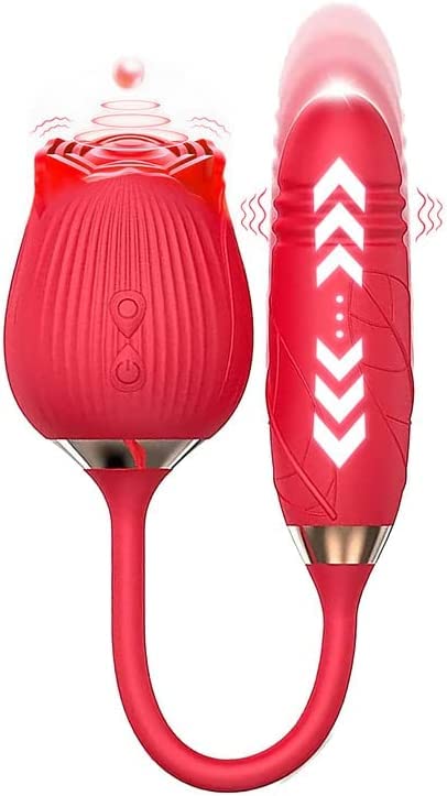 Premium Rose Sex Toy for Women - 10-Speed Thrusting G-Spot & Clitoral Stimulator, Upgraded Adult Toy for Couples Pleasure - Perfect for Solo Play & Romantic Nights