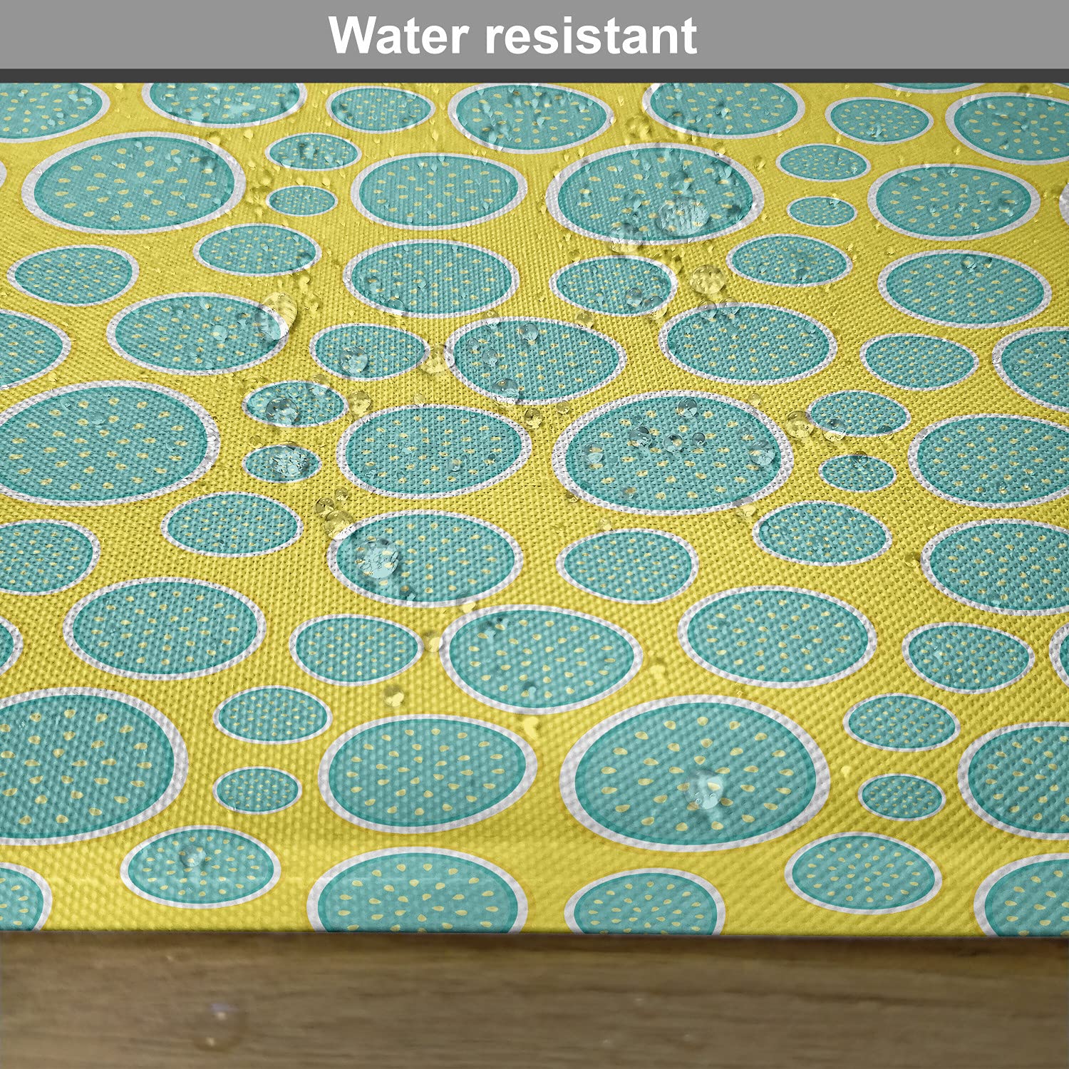 Ambesonne Watermelon Place Mats Set of 4 - Abstract Halved Melon Design, Washable Fabric Table Mats for Dining Room & Kitchen Decor in Mustard, Cadet Blue, Pastel Green & White - Perfect for Summer Parties, Picnics & Boho Home Styling