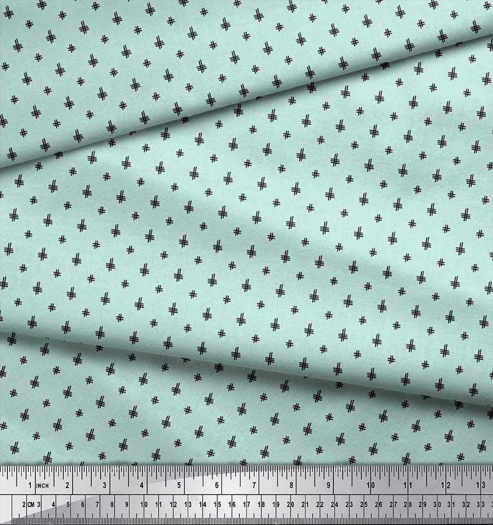 Soimoi Moss Georgette Brown Fabric by The Yard - 42 Inch Wide Geometric Print Fabric for DIY Crafts, Dresses & Home Decor - Unique Hash Sign Design Printed Fabric for Sewing Projects