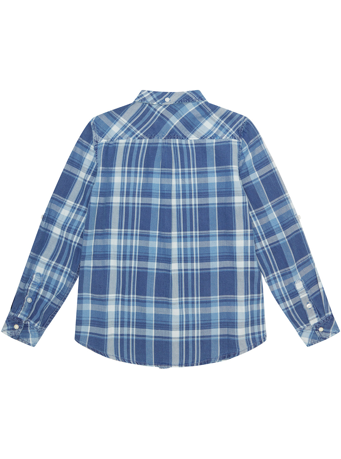 Blue Checked Long Sleeve Shirt for Men - Classic Plaid Button Down Casual Shirt (Sizes 7-16) - Perfect for Office, Date Night & Weekend Outings
