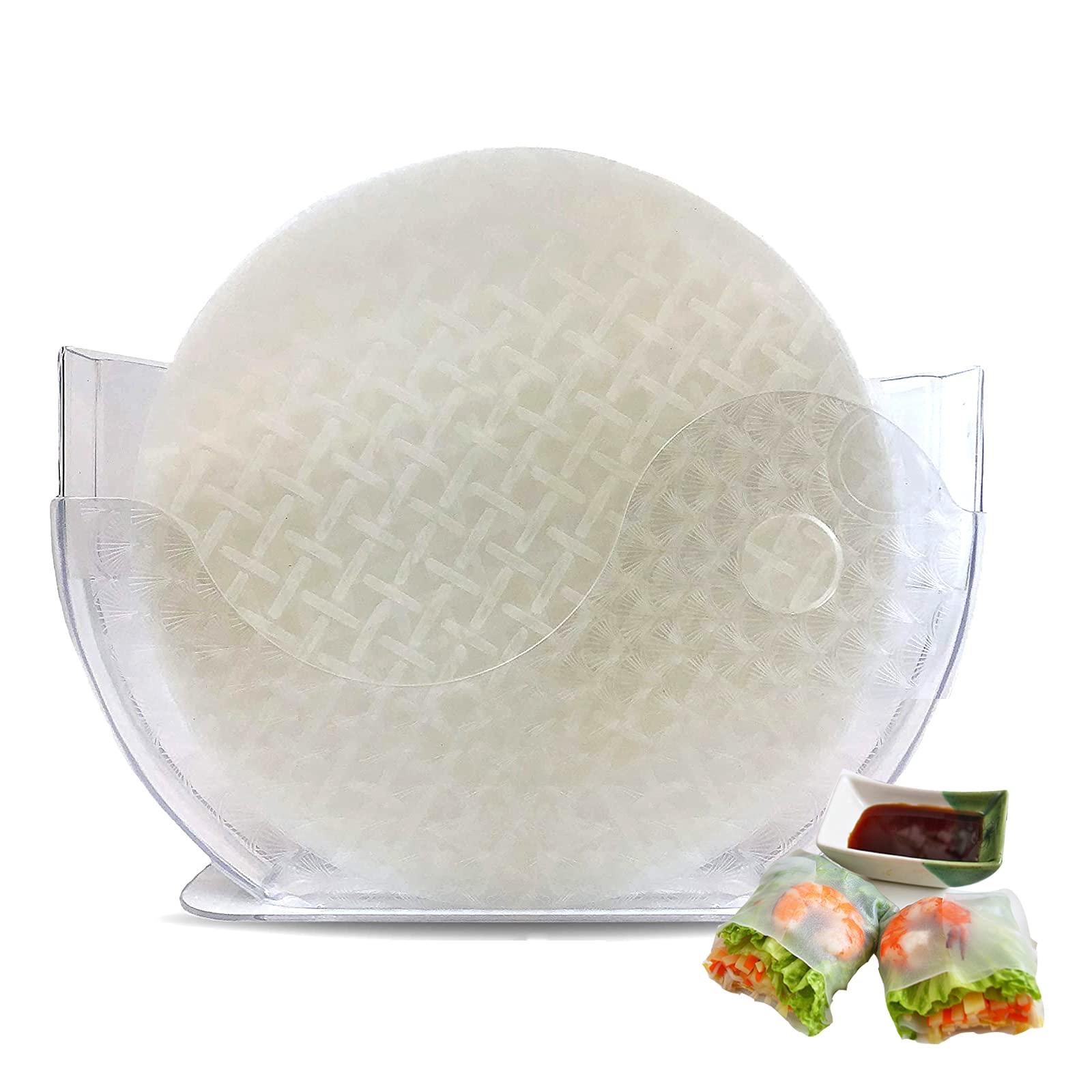 Premium Summer Roll Water Bowl - Rice Paper Wrapper Holder for Fresh Spring Rolls & Vietnamese Cuisine | Perfect for DIY Wraps, Sushi Making & Asian Cooking (Rice Paper Not Included)
