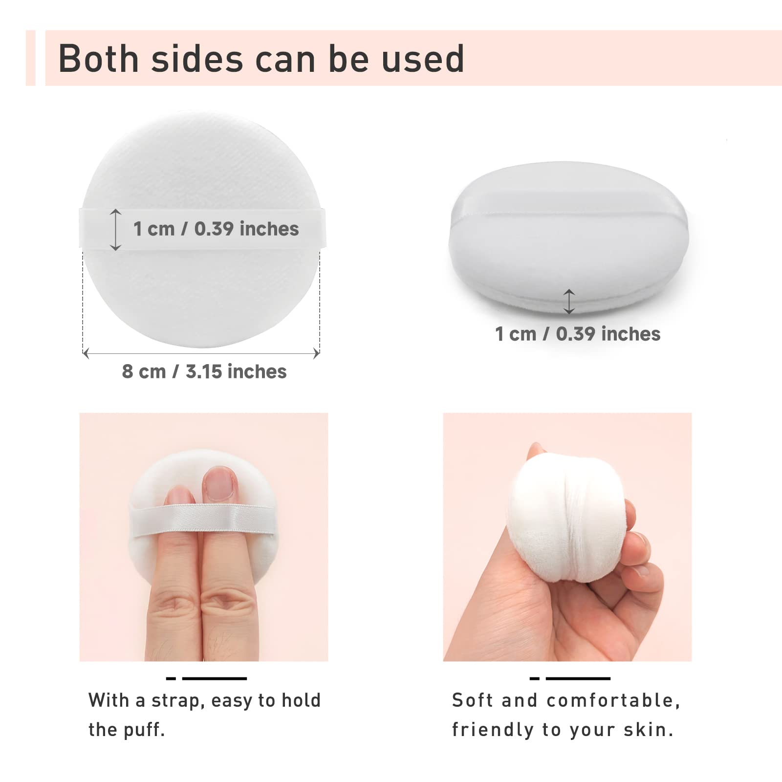 Zvrlampro 6-Piece Soft Cotton Powder Puff Set for Loose & Pressed Foundation - 3.15 Inch Makeup Sponge Pads for Face & Body (Nude) | Perfect for Daily Makeup Application & Touch-Ups