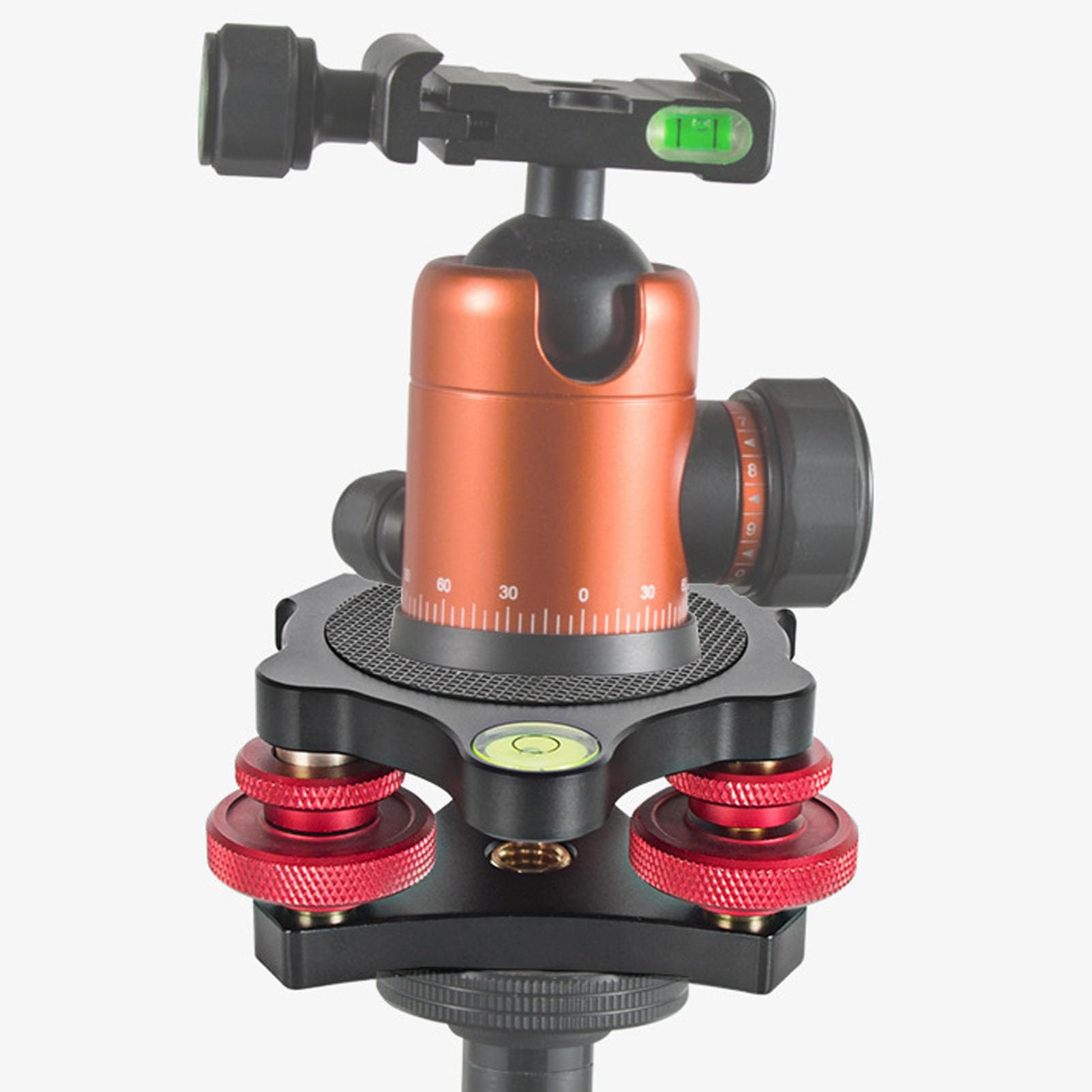 **Aluminum Tripod Head Leveling Base with 3 Bubble Levels - 3/8 Inch Thread for Macro & Panoramic Photography - 5° Precise Angle Adjustment - Perfect for DSLR, Mirrorless & Video Cameras**