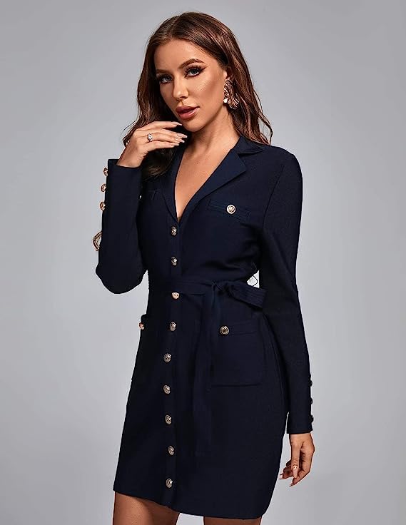 BELLA BARNETT Women's Mini Blazer Dress - Slim Fit Stretch Office Dress for Work, Party & Cocktail Events | Professional & Elegant Outfit for Business Meetings, Date Night & Special Occasions