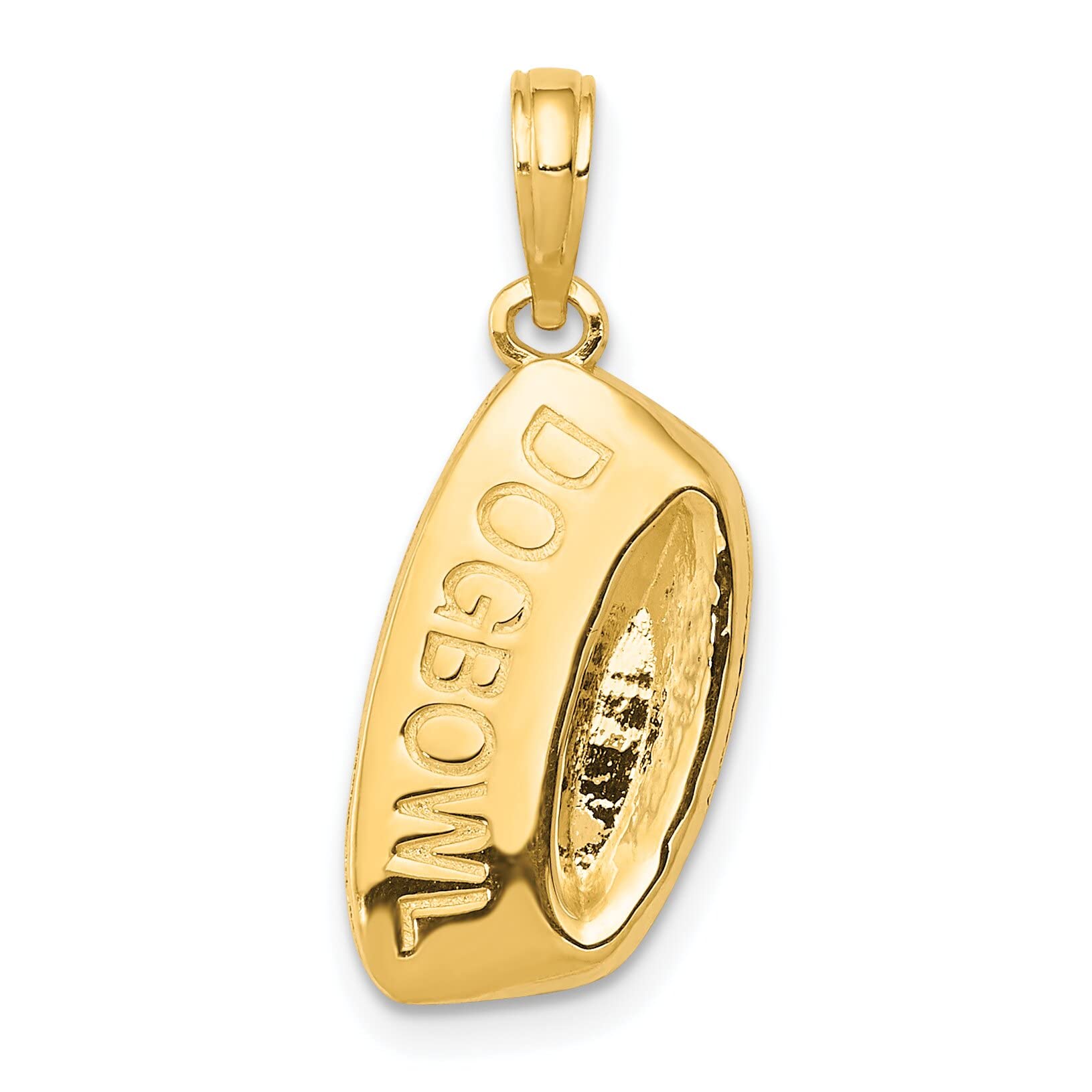 14K Gold Dog Bowl Pendant Charm - 22x10mm Handmade Pet Jewelry for Necklace, Bracelet & Gift - Perfect for Pet Lovers, Dog Owners & Animal-Themed Fashion Accessories