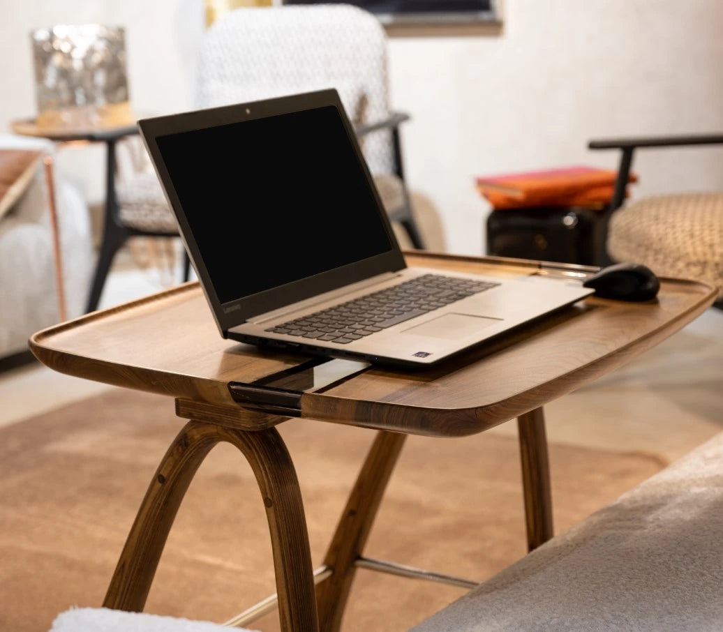 Premium Walnut Epoxy Resin Multi-Purpose Tray for TV, Laptop & Snack - Perfect for Living Room, Bedroom & Office Use