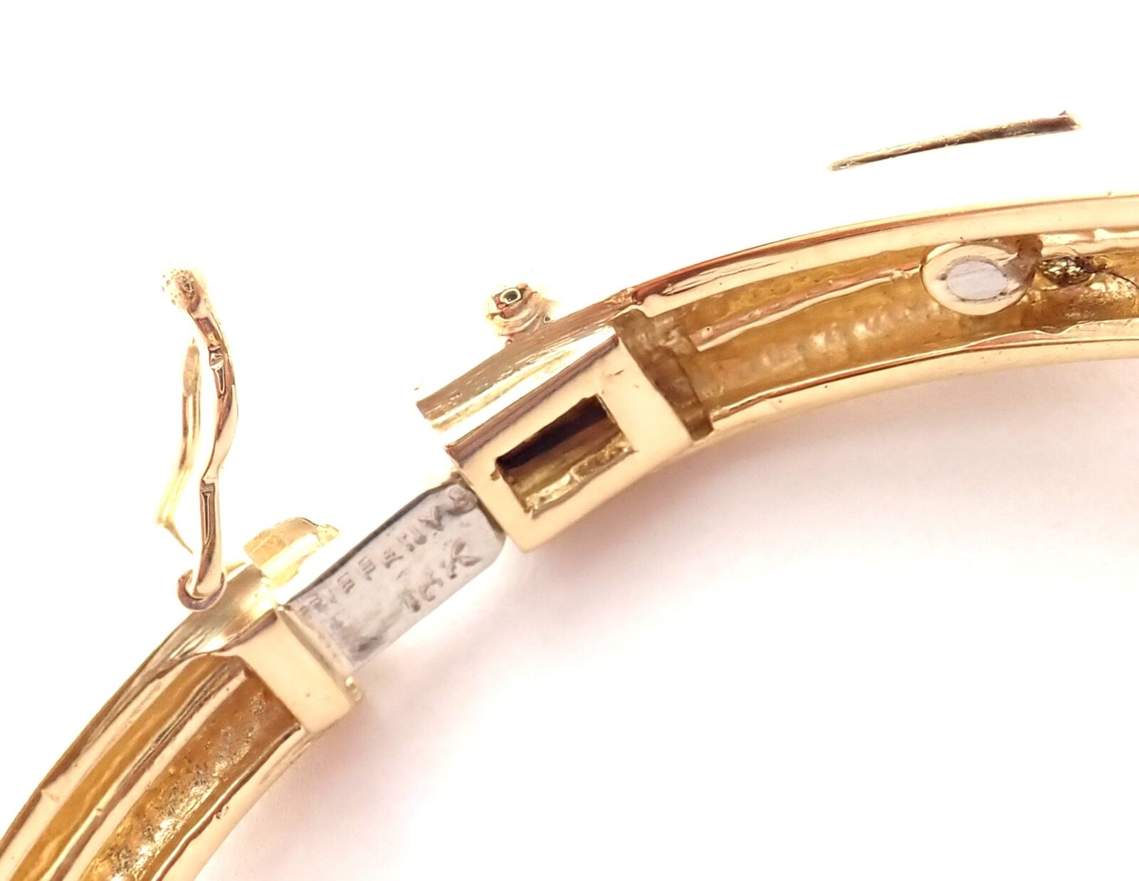 Vintage Authentic Tiffany & Co 18K Yellow Gold Diamond Bangle Bracelet - Luxury Jewelry Gift for Women, Anniversary & Special Occasions