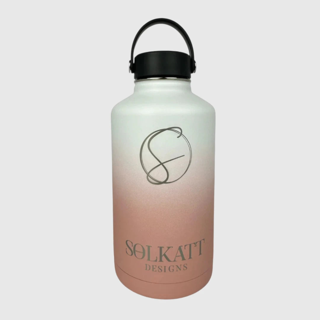 Premium Coral Pink Insulated Stainless Steel Water Bottle - 64oz (1.9L) Leak Proof, BPA Free - Perfect for Gym, Hiking, Travel & Outdoor Activities