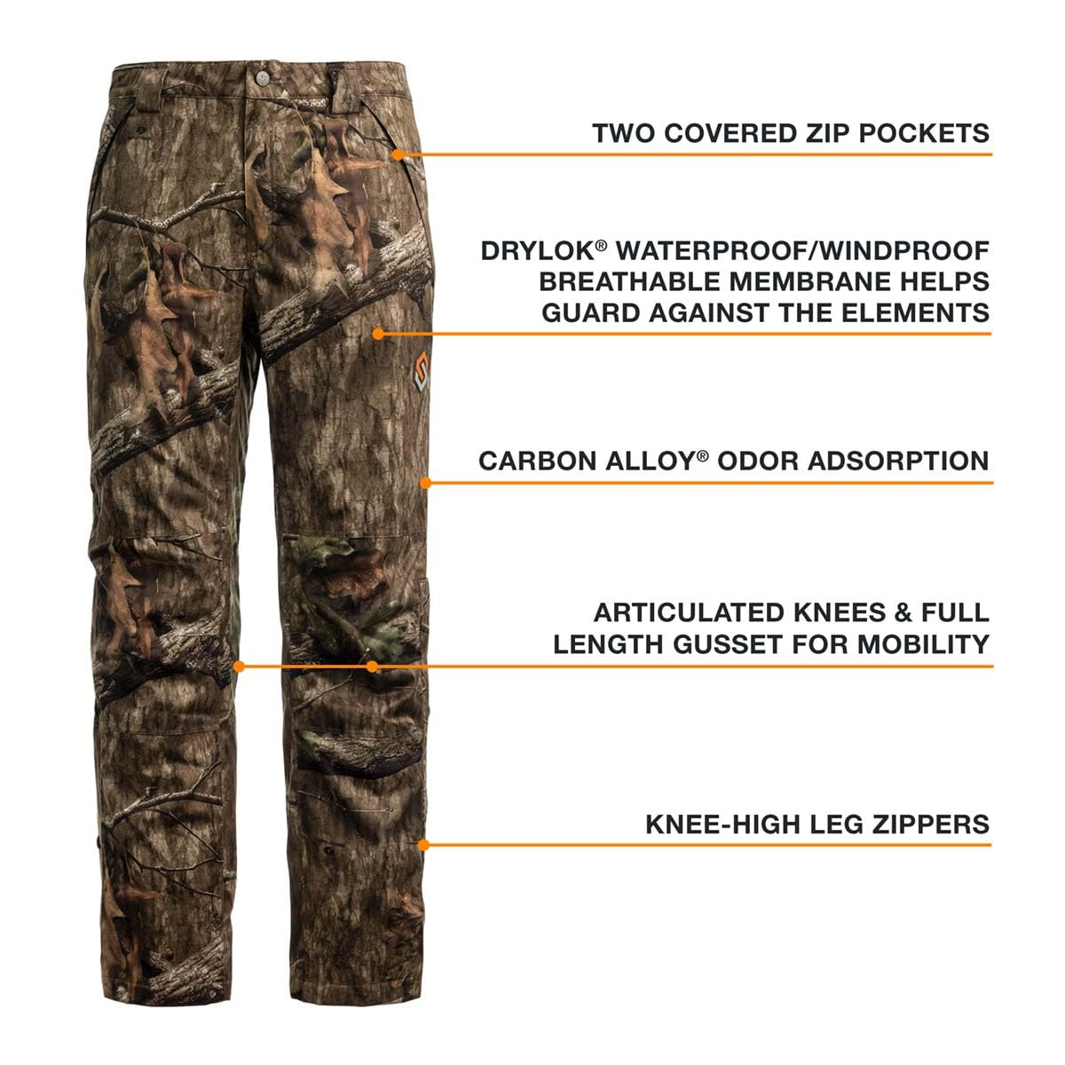ScentLok Vapour Midweight Waterproof Camouflage Hunting Pants for Men - Durable & Odor-Control Outdoor Gear for Deer, Turkey & Big Game Hunting