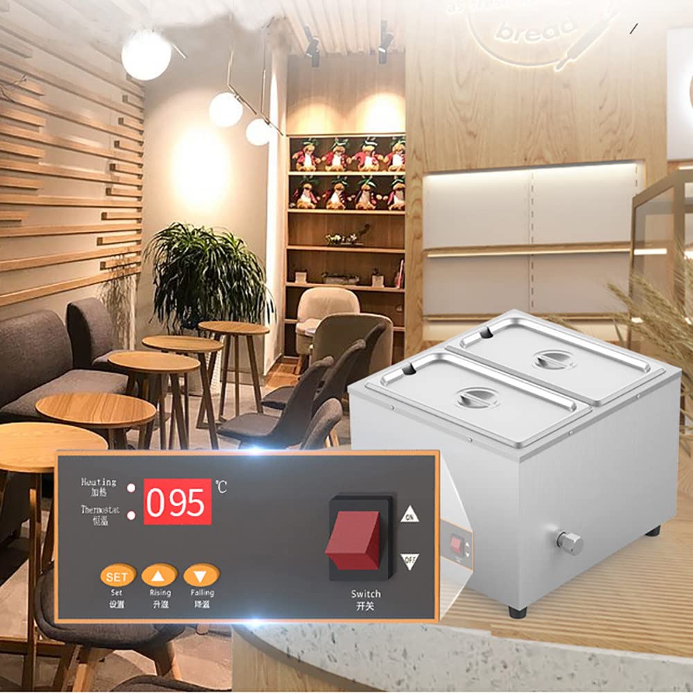 Professional 500W Digital Electric Chocolate Melting Pot - 20 Lbs Stainless Steel Chocolate Tempering Machine with Dry Burn Protection | Commercial Chocolate Warmer & Fondue Maker for Bakeries, Candy Shops & Home Use | Perfect for Chocolate Dipping, Candy Making & Dessert Preparation