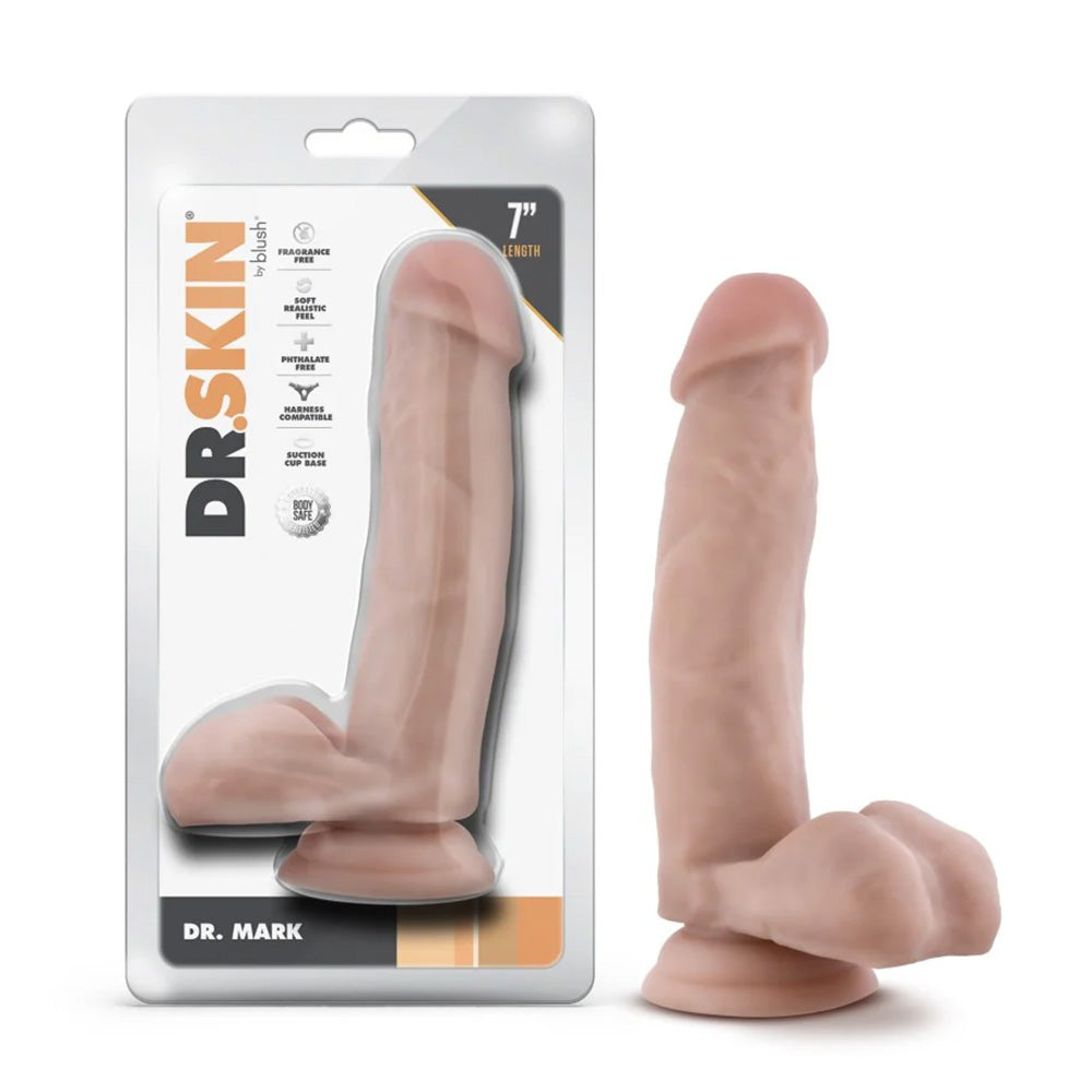 Dr. Skin Dr. Mark Realistic 7 Inch PVC Dildo with Balls - Lifelike Adult Toy for Couples & Solo Play