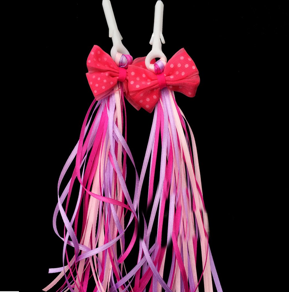 Pink Bowknot Bike Handlebar Streamers for Kids - Cycling & Scooter Accessories