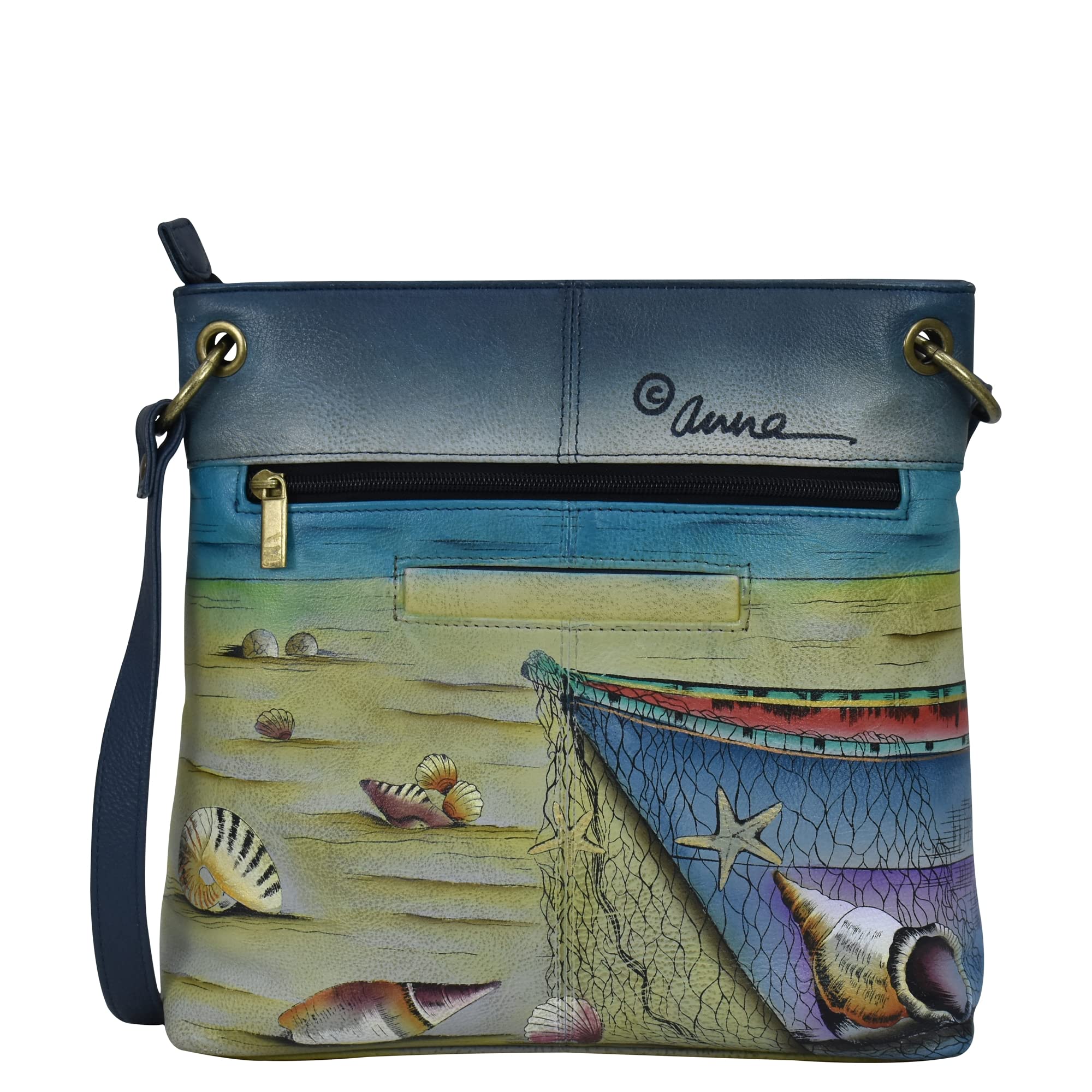 Anuschka Anna Women's Hand-Painted Leather Medium Crossbody Bag - Stylish Shoulder Tote for Work, Travel & Everyday Use