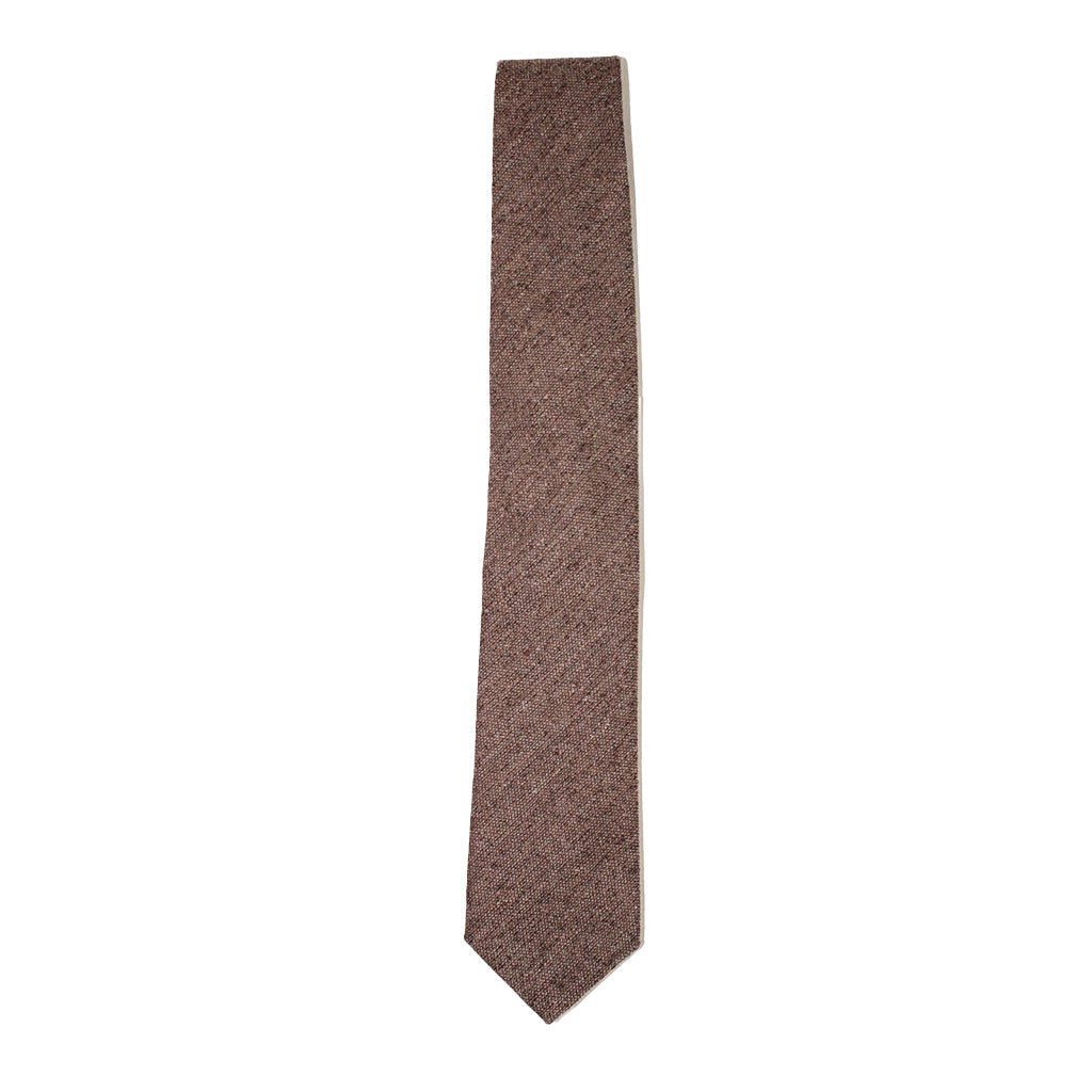 HEMLEY Plain Brown Wool Silk Tie for Men - Classic Business & Formal Wear Accessory for Office, Weddings & Special Occasions