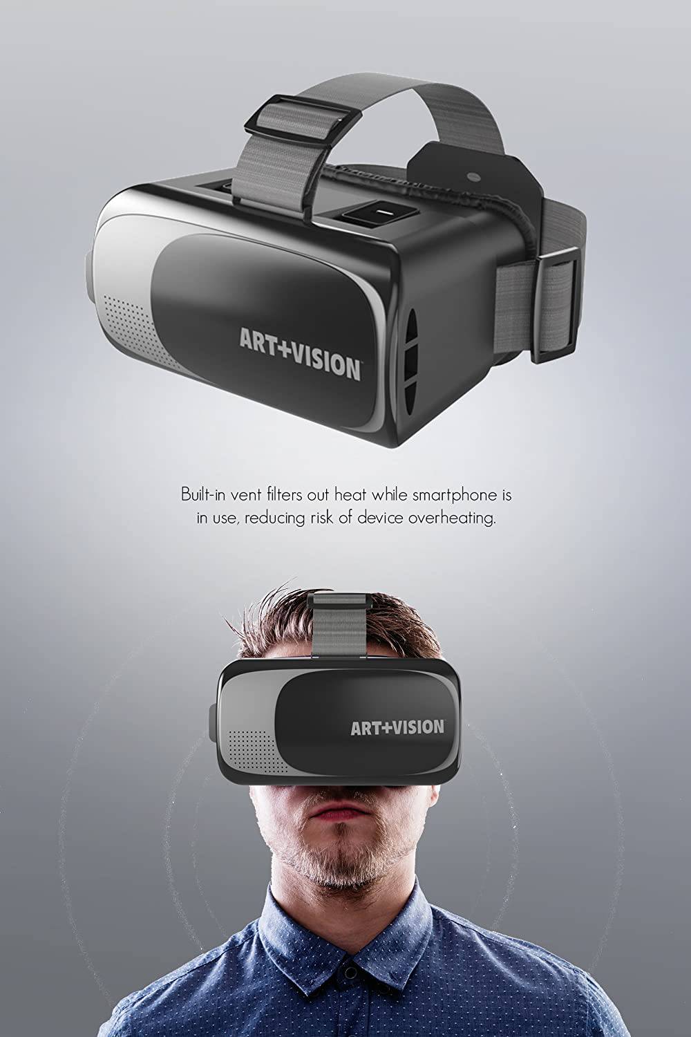 Art+Vision Virtual Reality VR Headset 3D Glasses - Universal Smartphone Compatible (3.5