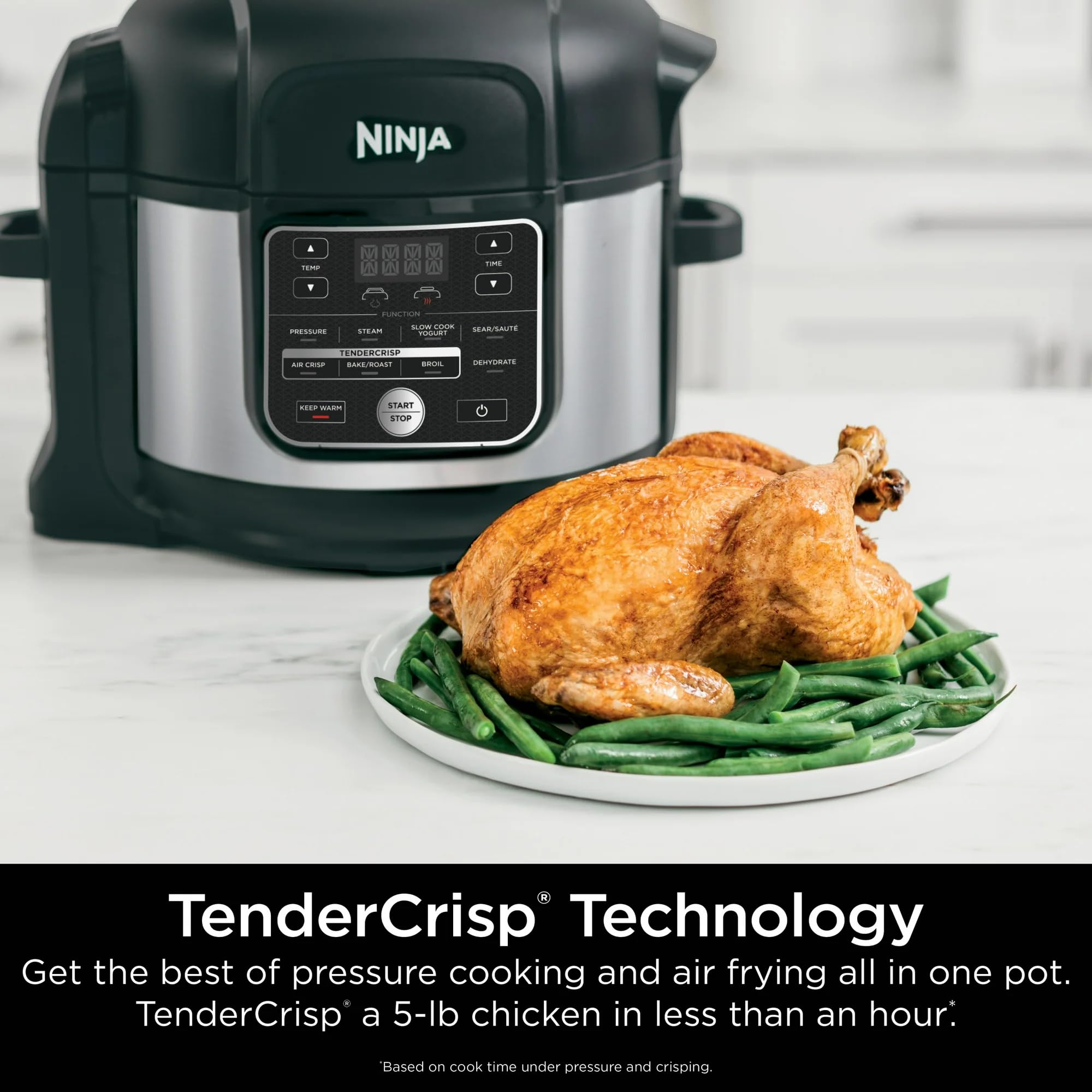 Ninja Foodi 10-in-1 Pro Pressure Cooker & Air Fryer, 6.5-Qt Multicooker with TenderCrisp Technology | Stainless Steel, Nonstick, PTFE/PFOA-Free | Perfect for Family Meals, Roasting, Dehydrating | Dishwasher Safe for Easy Cleaning | Ideal for Quick Weeknight Dinners, Healthy Meal Prep & Party Cooking