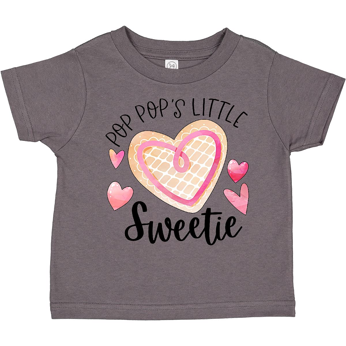Pop Pop's Little Sweetie Pink Heart Cookie Toddler T-Shirt | Cute Baby Girl Outfit | Perfect for Family Photos & Birthday Parties