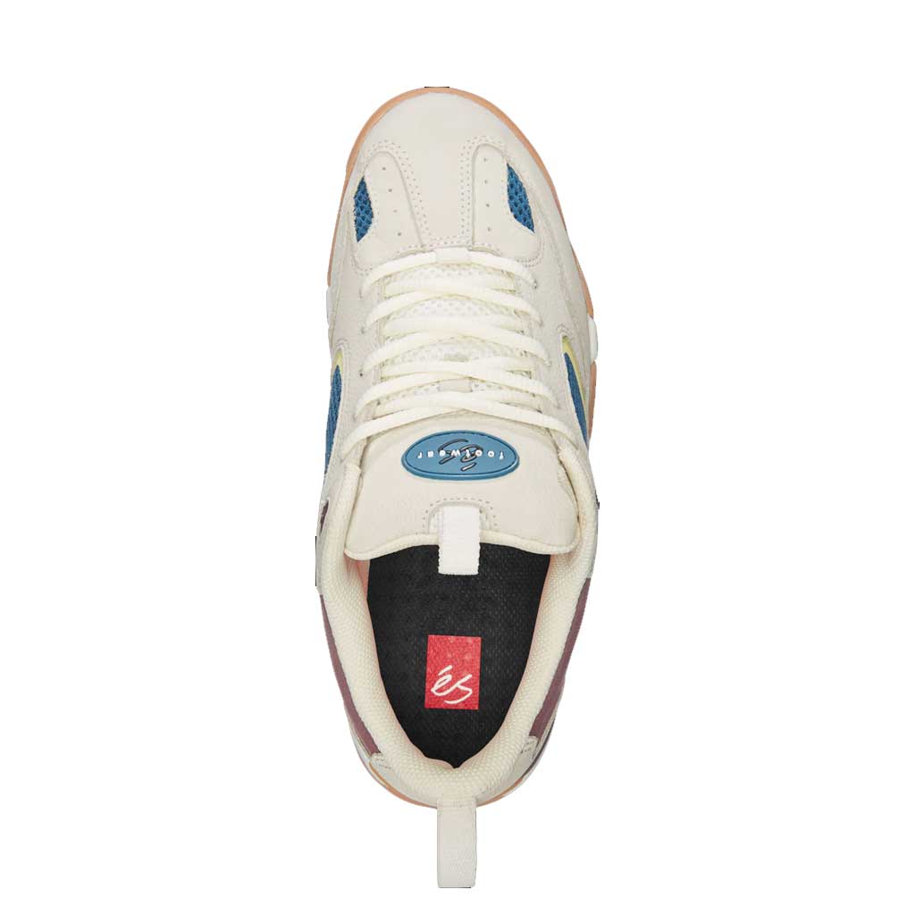 eS Quattro Plus Skate Shoes - White, Blue & Gum Colorway for Men & Women | High-Performance Skateboarding & Casual Streetwear Sneakers