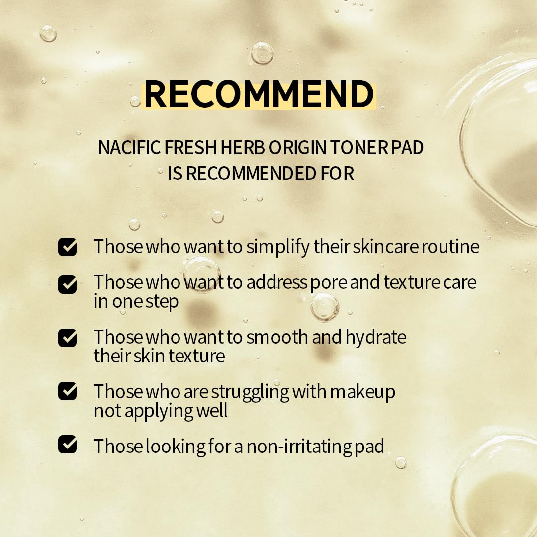 NACIFIC Korean Toner Pads 60 Sheets - Hydrating & pH Balance for All Skin Types | Daily Skincare Routine