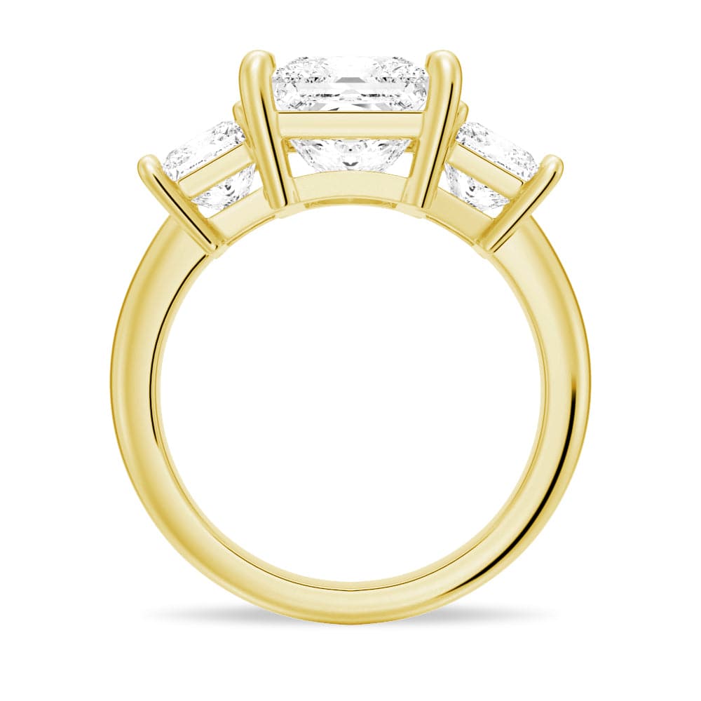 Princess Cut Three Stone Moissanite Engagement Ring - 14K White Gold Wedding Band for Women | Perfect Proposal, Anniversary & Bridal Jewelry Gift