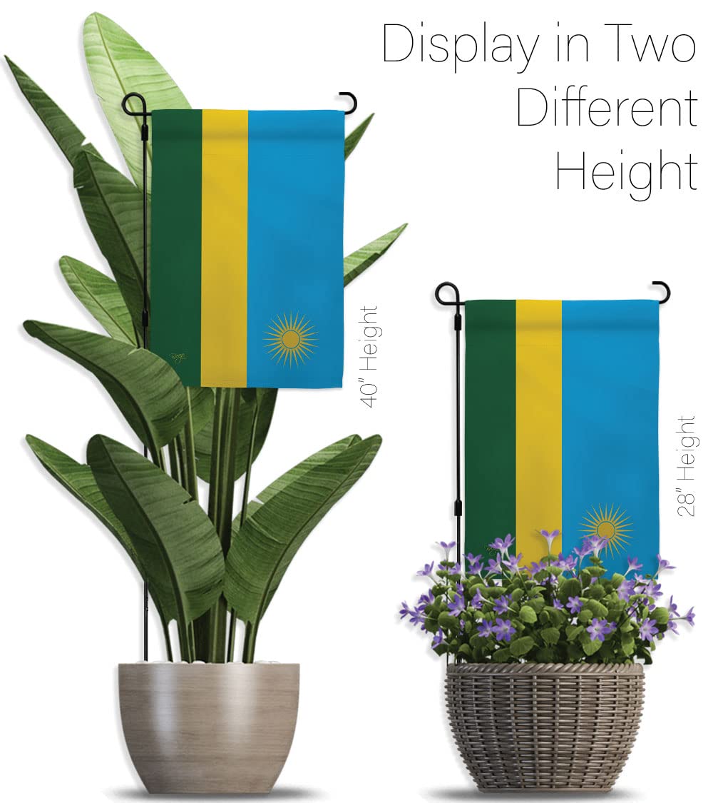 Rwanda Garden Flag Set with Stand - Double-Sided Yard Decor for Home & Gifts