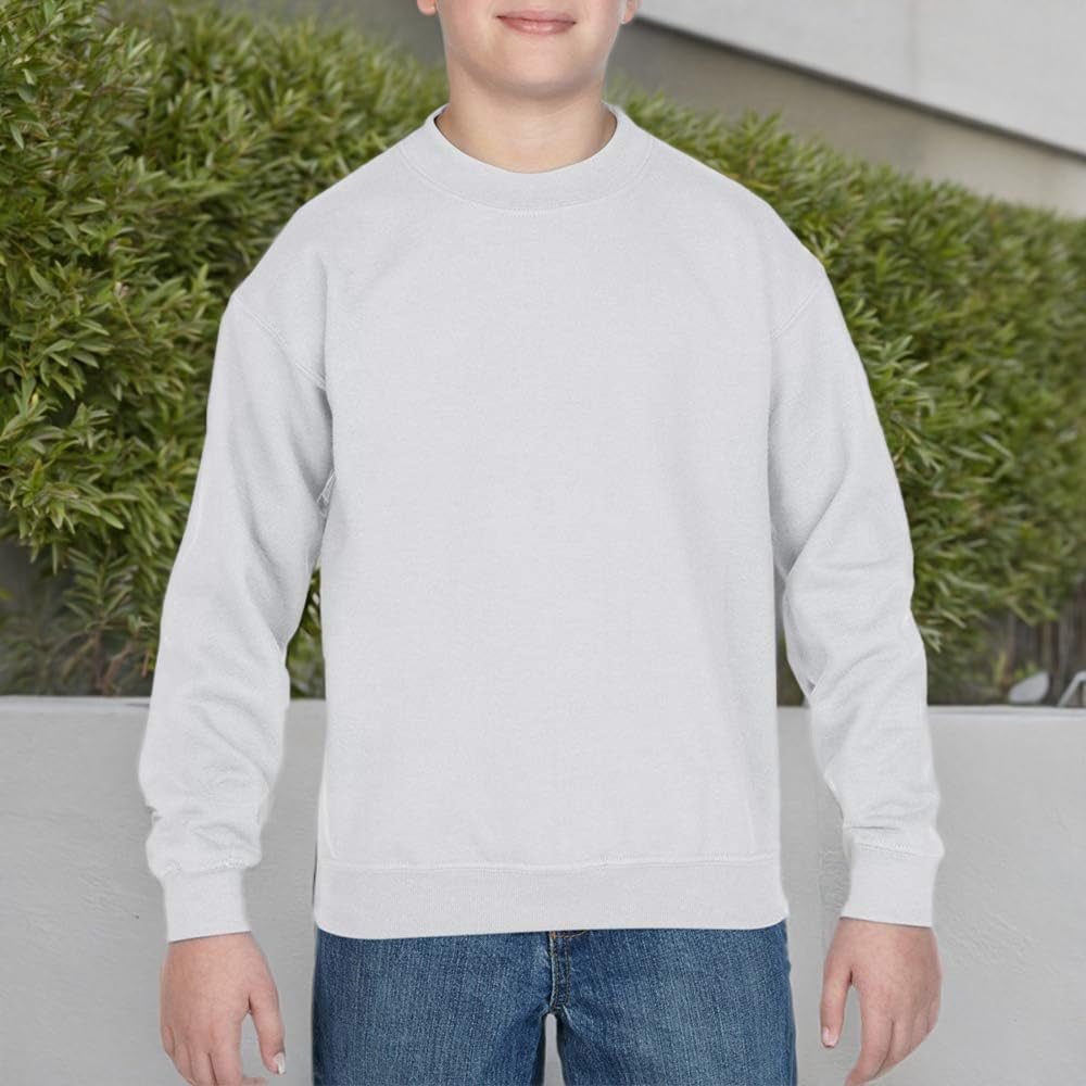 Gildan Heavy Blend Crewneck Sweatshirt for Boys - Soft Cotton Pullover Hoodie for Kids, School, Sports & Casual Wear