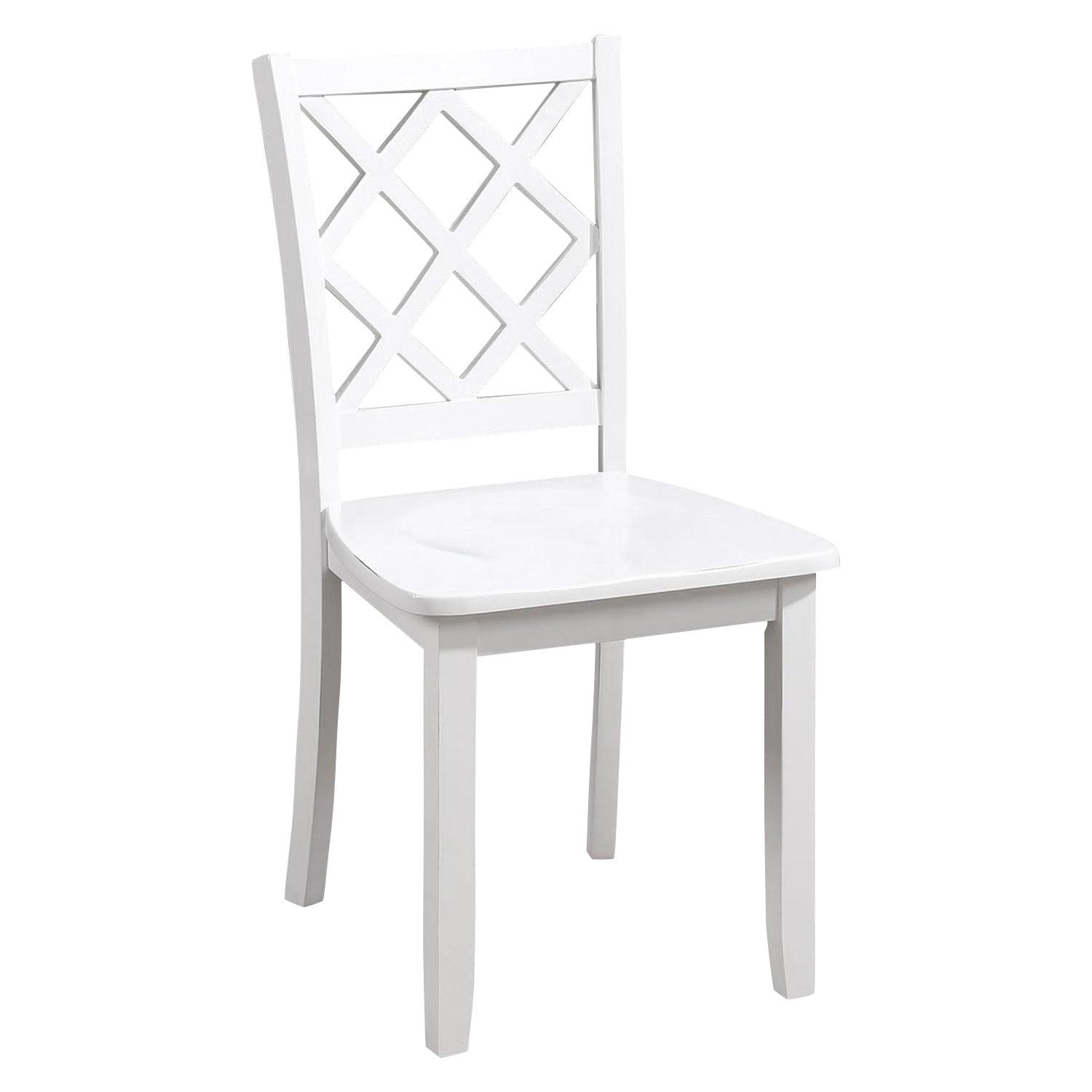 48W Solid Rubberwood 5-Piece Dining Table Set with Diamond Chair Back - Perfect for Kitchen, Dining Room, and Small Space Home Decor