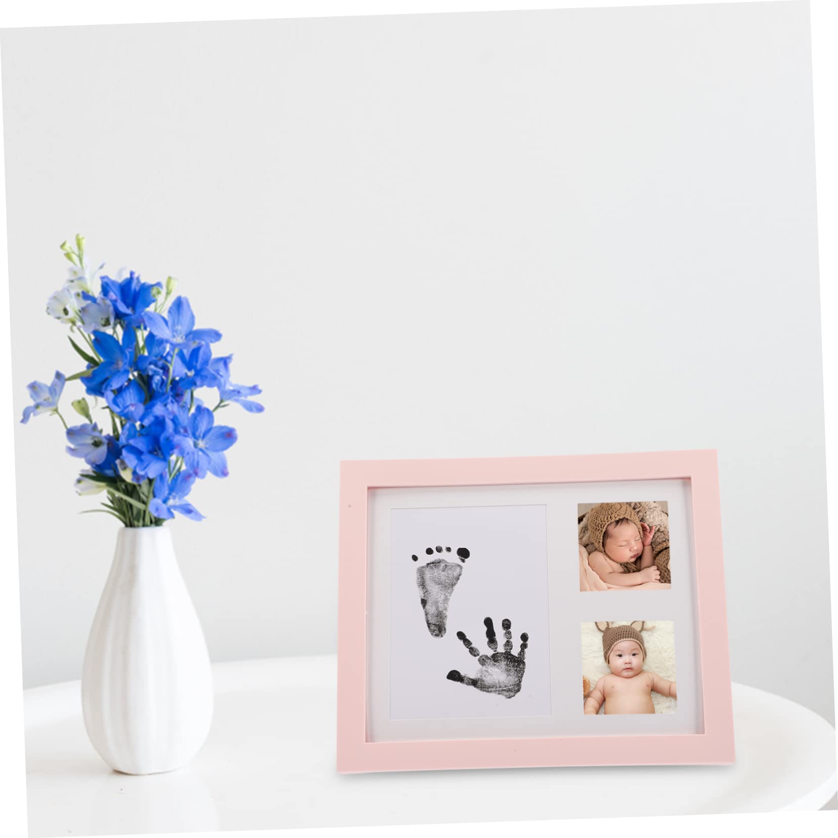 iFundom 2-Pack Baby Growth Photo Frame Set - Ink Handprint & Footprint Keepsake for Newborns, Shower Gift, Nursery Decor (Black Plastic) - Perfect for Baby Showers, First Birthdays & Milestone Memories