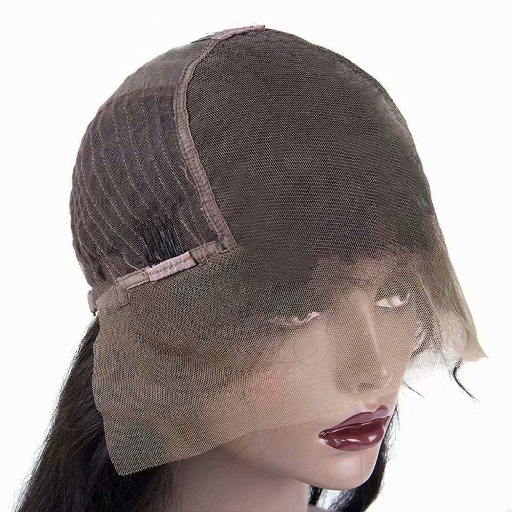 4C Edges Kinky Straight Lace Front Wigs Human Hair - 13x6 HD Transparent Lace Frontal Wig with Curly Baby Hair | Glueless, Pre-Plucked, Bleached Knots | 150% Density, 14 Inches | Perfect for Daily Wear, Cosplay & Protective Styling