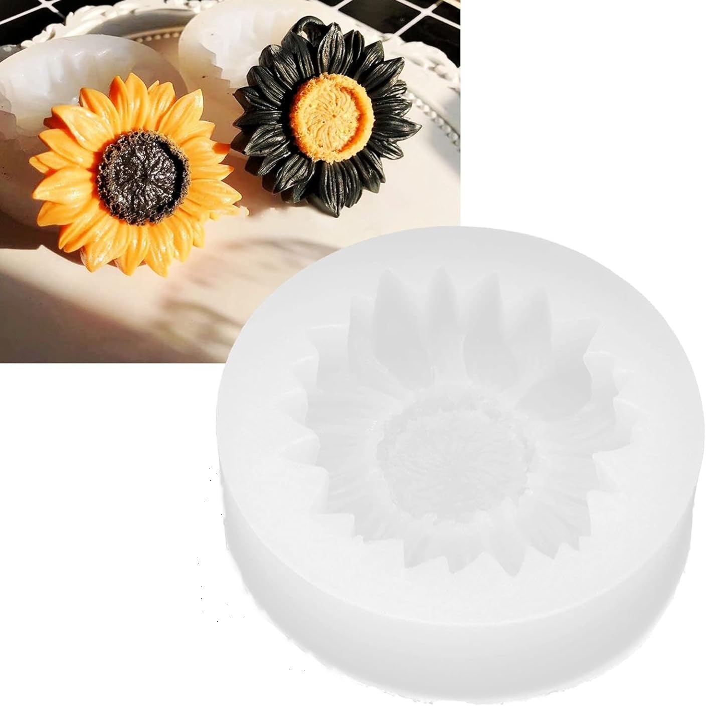 Premium Single Cavity Sunflower Fondant Mold - Large Chrysanthemum & Daisy Flower Silicone Mould for Cake Decorating, Chocolate, Candy, Soap, Resin Crafts | Perfect for Wedding Cakes, Birthday Parties & DIY Home Decor Projects
