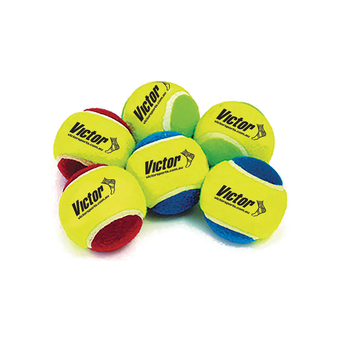 Victor Pressureless Tennis Balls - 12 Pack for Half Court Practice | Durable Training Balls for Beginners & Professionals | Perfect for Backyard, Gym & Tennis Court Drills