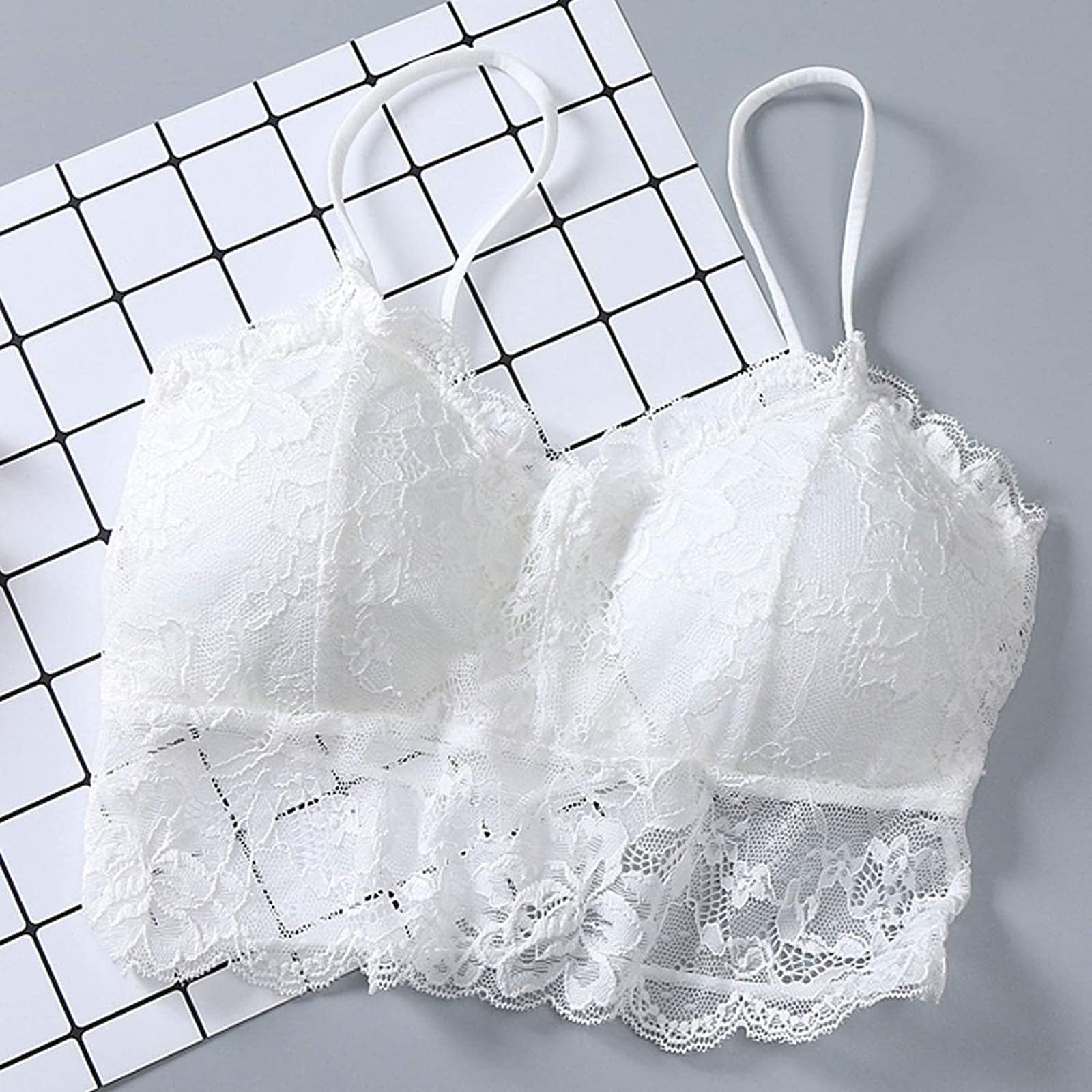 3-Piece Women's Sexy Lace Criss Cross Bandeau Vest Set with Chest Pads - Sports Underwear & Flannel Nightgown for Sleepwear, Lounge & Intimate Wear