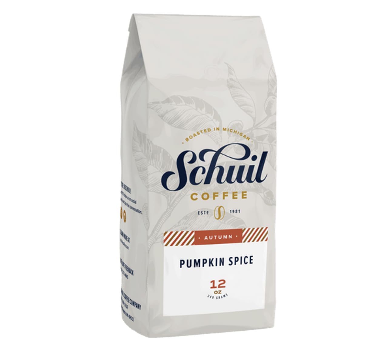 Premium Pumpkin Spice Whole Bean Coffee - 12oz Bag | Schuil Gourmet Roasted Artisan Coffee | Smooth & Full-Bodied Flavor | Perfect for French Press, Drip & Cold Brew | Great for Fall Mornings, Office & Cozy Evenings