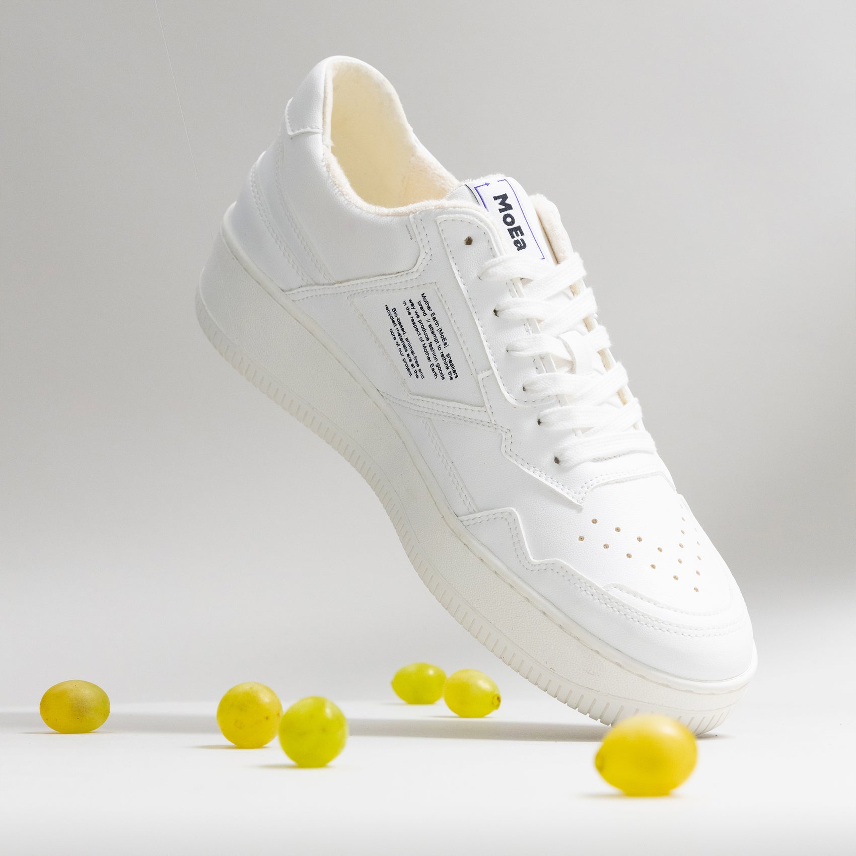 MoEa GEN1 White Plant Leather Sneakers - Eco-Friendly Vegan Shoes for Men & Women - Perfect for Running, Walking & Casual Wear