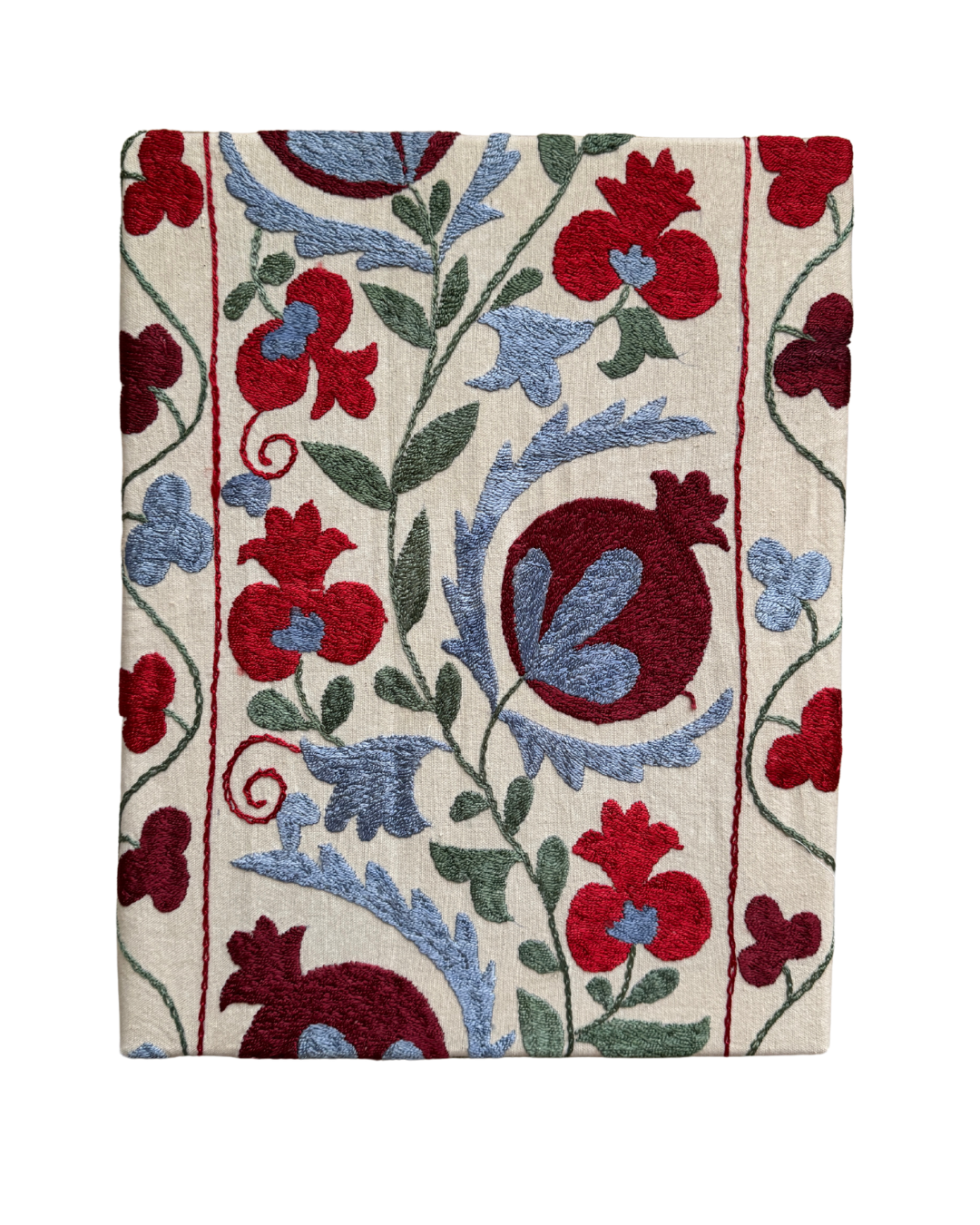 Handmade Suzani Embroidered Wall Art No. 8 - Traditional Uzbek Textile Decor for Living Room, Bedroom & Boho Home Decor
